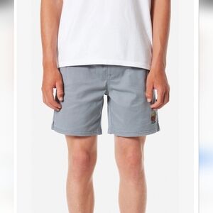 NEW Katin Frank Embroidered Gray Khaki Shorts Boy's Size Medium 10-12